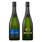 Etched Nicolas Feuillatte Champagne Bottle