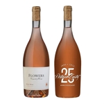 Etched Flowers Rose Wine Bottle