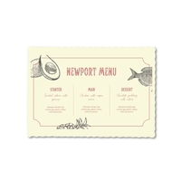 9.75" x 13.75" white recyclable paper placemats with scalloped edge, Made......