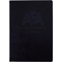 Faux leather, thread-sewn cover journal with blind deboss imprint, paper...