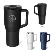 35 oz. insulated stainless steel travel mug with lid and handle.... from ASI...