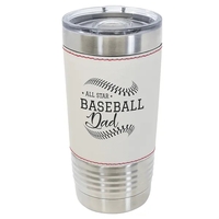 Laser-engraved insulated baseball themed 20 oz. tumbler.... from ASI 45795...