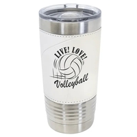 Laser-engraved insulated volleyball themed 20 oz. tumbler.... from ASI 45795...
