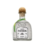 Etched Patron Silver Tequila Liquor Bottle