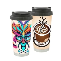 16 oz. insulated stainless steel travel mug with lid and carry... from ASI...