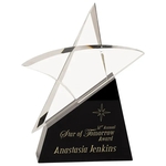 9.5" Clear Crystal Outline Star on Black Base