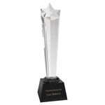 11.75" Crystal Rising Star with Black Base