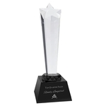 9" Crystal Rising Star with Black Base