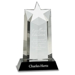 9.25" Crystal Star Column on Black Pedestal Base