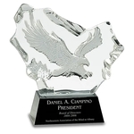 7" Crystal Carved Eagle on Black Base