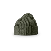 Merino wool blend beanie with ribbed weave, short profile, and cuff.... from...