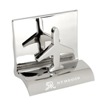 Chrome Airplane Business Card Holder