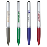 Twist action plastic stylus pen in cool metallic colors. Works on... from ASI...