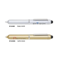 4" long plastic twist-action ballpoint pen available in several metallic...
