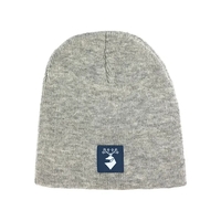 100% acrylic knit beanie decorated with a sewn-on woven patch... from ASI...