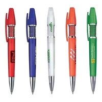 Click action ballpoint pen. Modern color barrel with flexible spring...