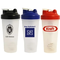 20 Oz. Shaker bottle with s. steel mixer ball, black, blue... from ASI 36988...