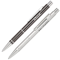 Aluminum click-action ballpoint pen in a soft, brushed, vibrant, anodized...