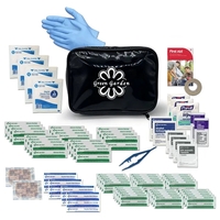 First aid kit with bandages, wipes, gauze pads, ointments, tweezers, and......