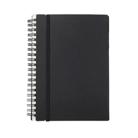 Elastic closure recycled spiral notebook plus 1 color silkscreen imprint...
