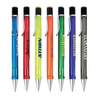 Plunge action ballpoint pen with frosted body and silver pocket clip.... from...
