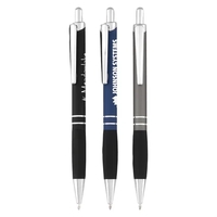 Metal ballpoint pen with Soft-touch finish, rubber grip and plunger action......