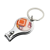 Round shaped nail clipper with keychain and bottle opener with full... from...