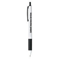 Plastic Pen - White barrel colored clip and plunger with matching... from ASI...