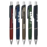 Plastic Pen -colored metallic barrel- with black clip and soft feel... from...
