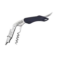 Foldable multi-function corkscrew wine bottle opener with beer bottle opener...