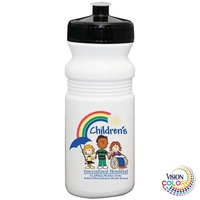 20 oz. USA-Made White Sport Bottle with Push-Pull Lid