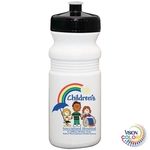 20 oz. USA-Made White Sport Bottle with Push-Pull Lid