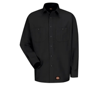 Dickies Shirts - Men's Long Sleeve Black Canvas Workshirt... from ASI 86018...