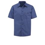 Red Kap Shirts - Men's Short Sleeve Mini-Plaid Uniform Shirt