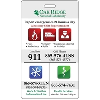 Badge size is 2 1/2" x 4 1/4" and 30 mil... from ASI 75629 PSI Plastic Graphics