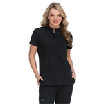 koi - Next Gen - Women's Four-Pocket Zipper-Neck Mandarin...