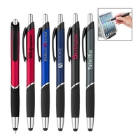 Plastic click action ballpoint pen with soft touch stylus tip... from ASI...