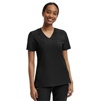 White Cross - VIBE - Women's Knit Collar V-Neck Scrub Top... from ASI 86018...