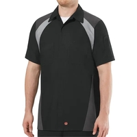 Red Kap Men's Short Sleeve Tri-Color Shop Shirt... from ASI 86018 Scrub...