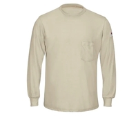 Bulwark Shirts - Men's Long-Sleeve Khaki Lightweight T-Shirt... from ASI...