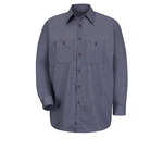 Red Kap Shirts - Men's Long Sleeve Industrial Striped Wor...