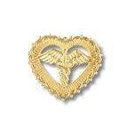 Prestige Medical - Caduceus in Filigreed Heart Cloisonne Pin