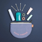 SLICE POUCH - COLORED CANVAS WITH LEATHER TAB