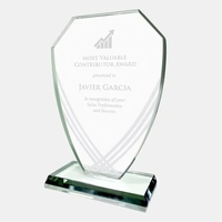 Striped Shield Award with Base