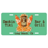 Metal, aluminum license plate measures 5.88" x 11.88" and is color-printed......