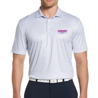 Unisex printed polo with moisture-wicking stretch fabric and 3-button...