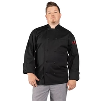 Uncommon Threads Unisex Classic Knot Chef Coat - Black... from ASI 86018...