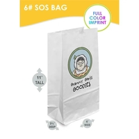 White paper 6# SOS bags with attention-grabbing full color digital...