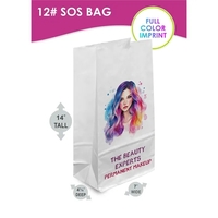 White paper 12# SOS bags with attention-grabbing full color digital...