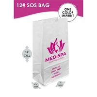 White paper 12# SOS bags with one color imprinting. Choice of... from ASI...